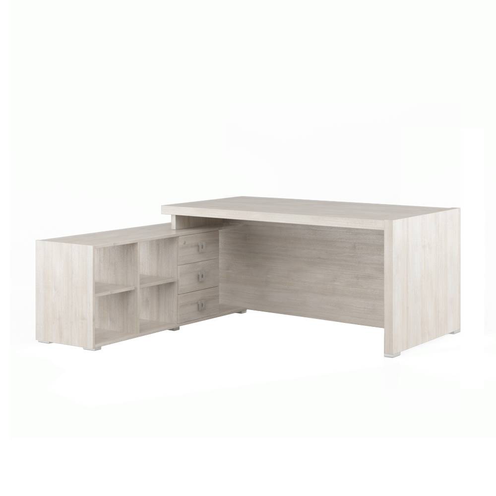 Стол письменный на опорной тумбе Solid дуб шамони светлый 175x174x75