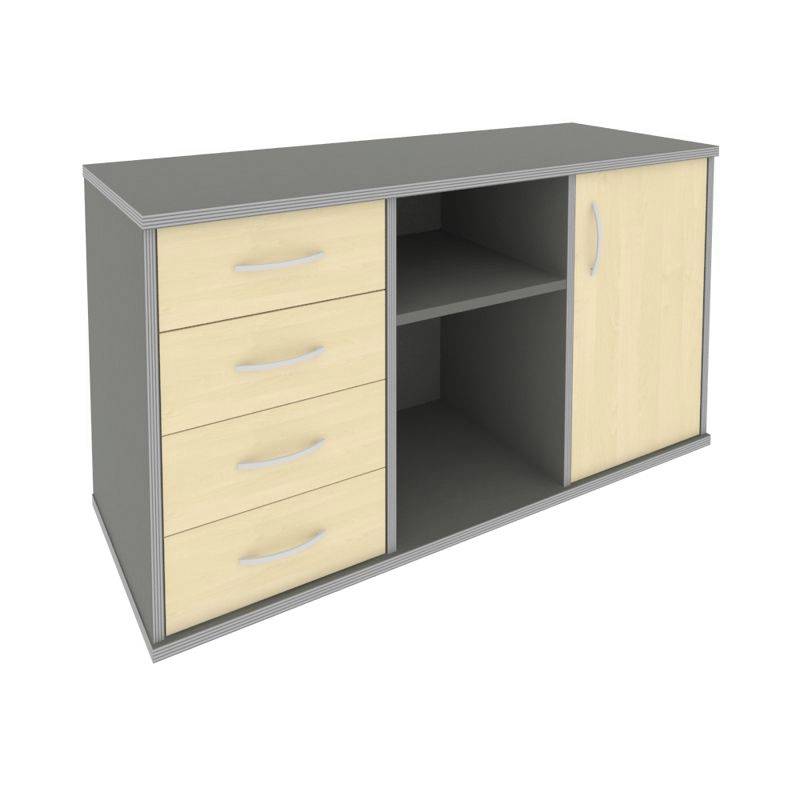 Riva Тумба под оргтехнику с фолдингом А.МТ-2F Клен Металлик NEW 1192*450*667