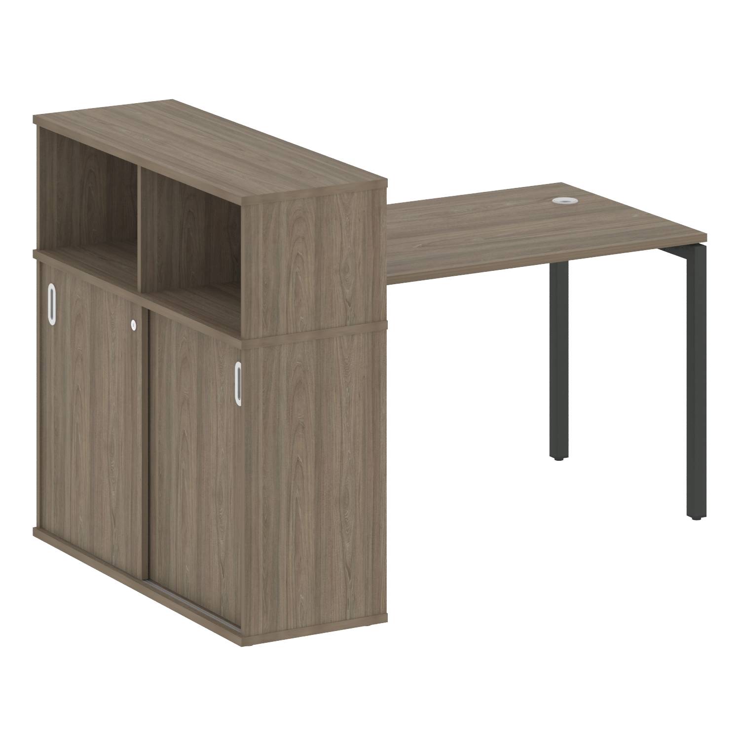 Metal System Quattro Стол письменный с шкафом-купе на П-образном м/к 40БП.РС-СШК-3.2 Т Вяз Благородн