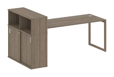 Письменный стол на О-образном м/к с опорным шкафом-купе Metal system quattro 40x40 40БО.РС-СШК-3.5