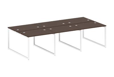 Бенч-стол на 6 раб.мест на О-образном м/к Metal system quattro 40x40 40БО.СМ-6.1