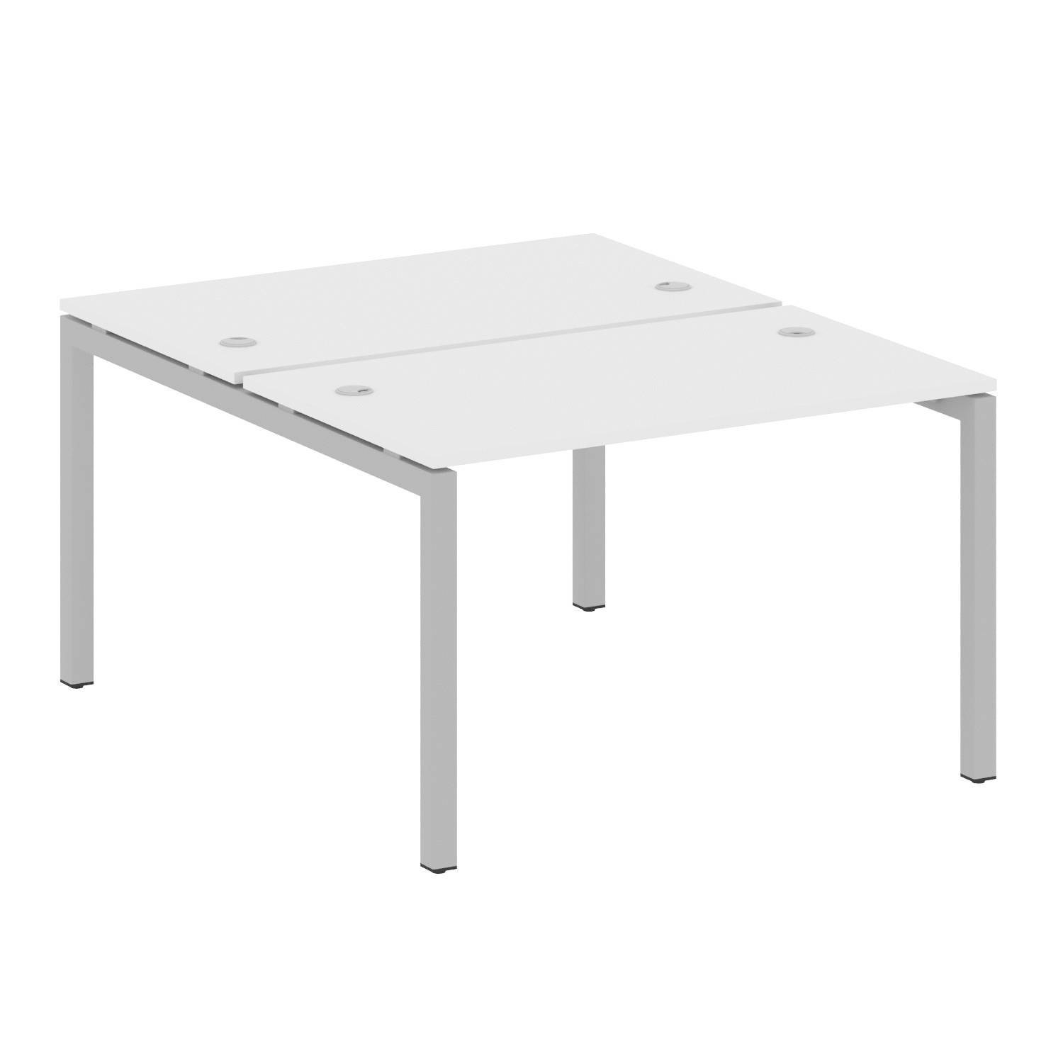 Metal System Quattro Рабочая станция на П-образном м/к 50БП.РАС-СП-2.2 Белый/Металл Серый 1200*1475*